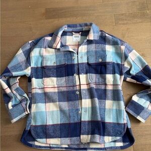 Sonoma Blue and White Plaid Button-Up Jacket size L
